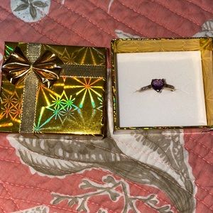 10K gold amethyst promise ring birthstone